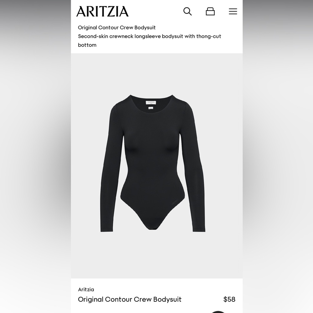 Aritzia Babaton Contour Crew Bodysuit XS